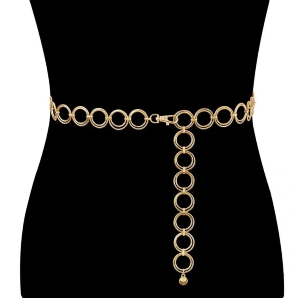 - Vintage Metal Gold Chain Belt New